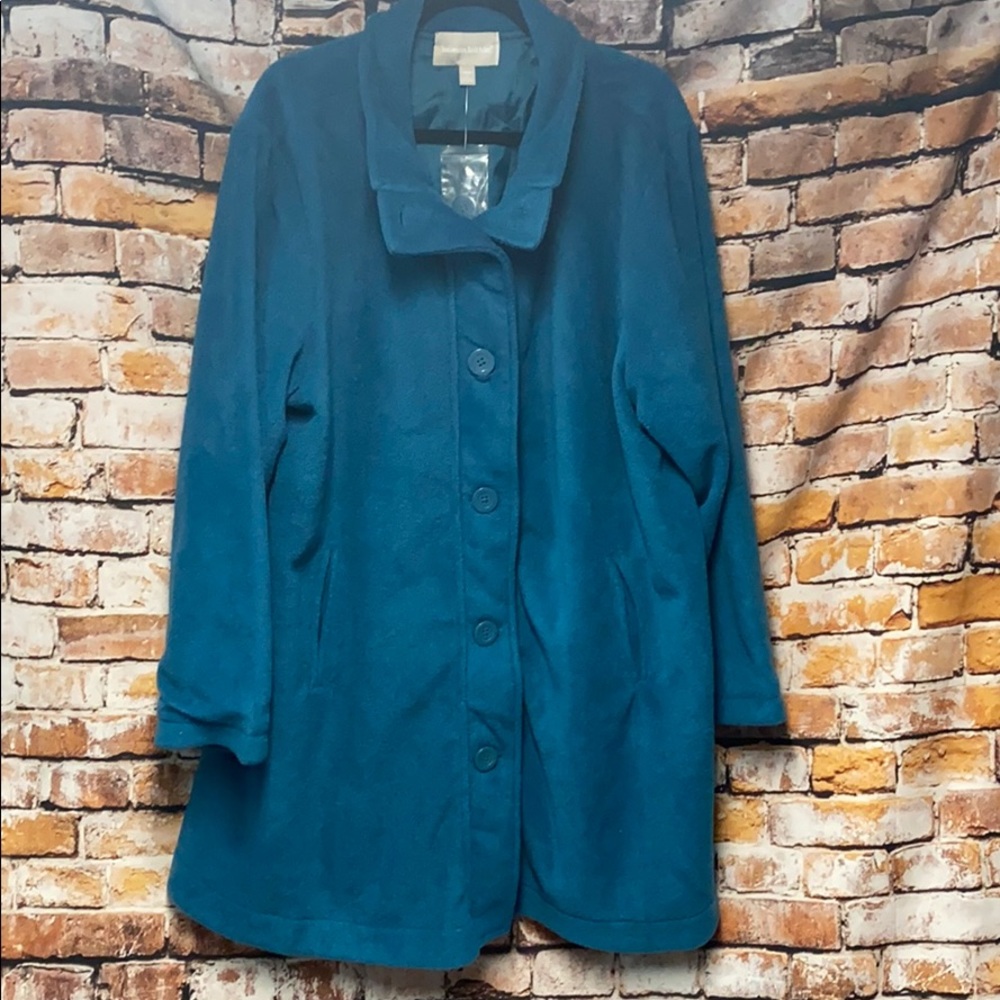 Woman Within Teal pea coat Size 2X